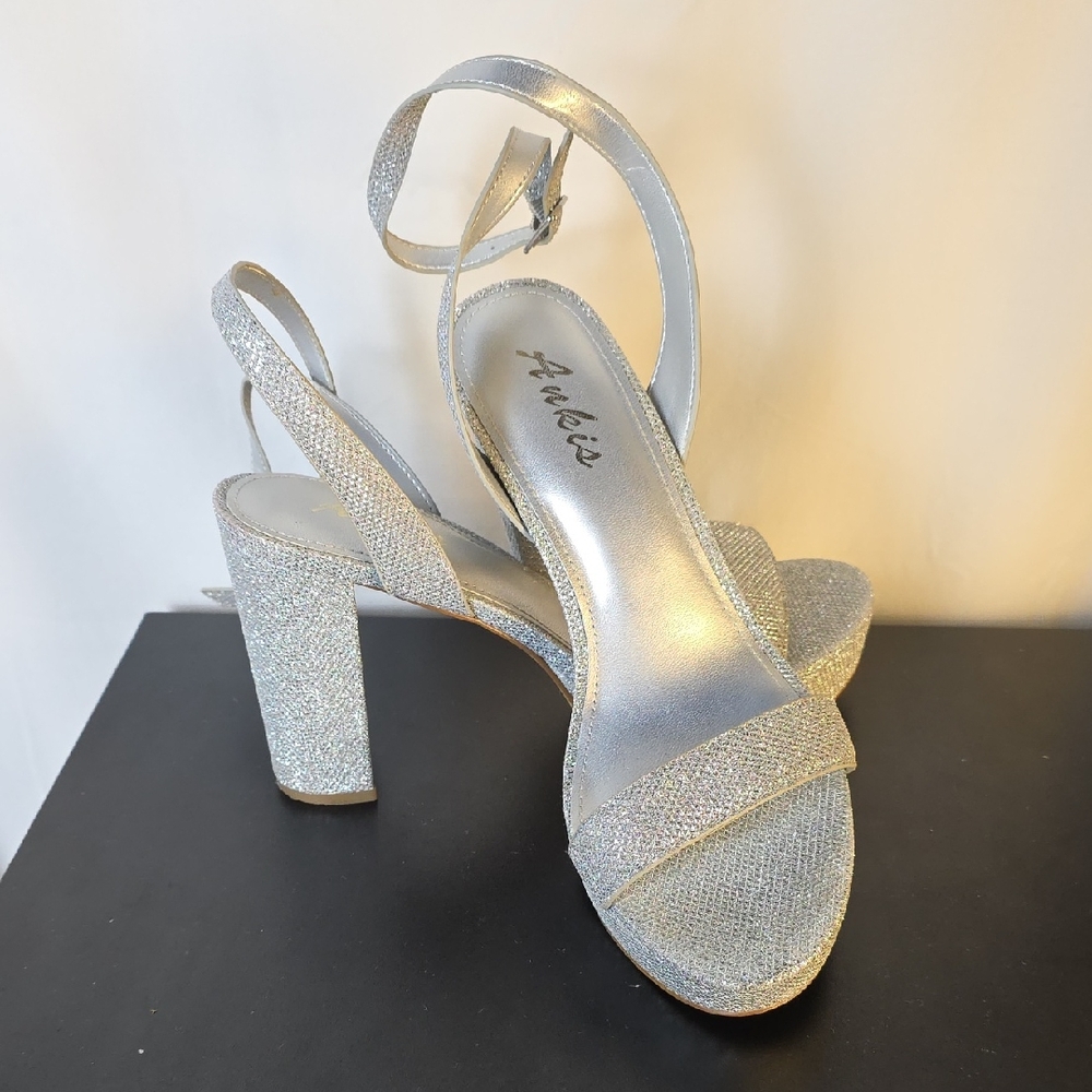 Silver Glitter Heels